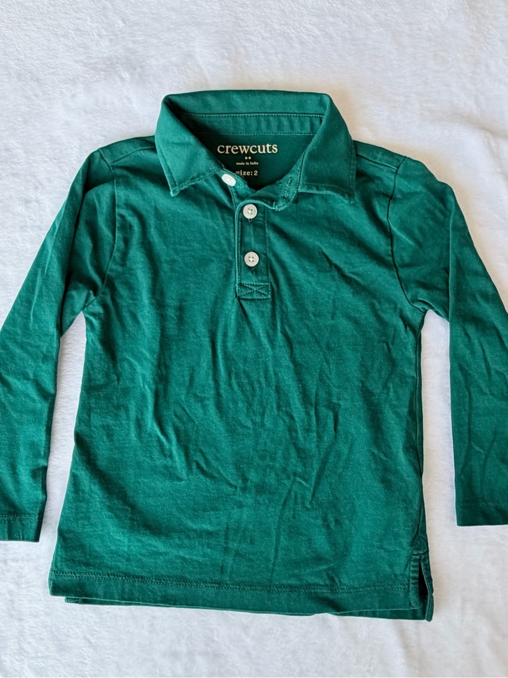 Crewcuts Boys' Long-Sleeve Polo Shirt - Green - Size 2